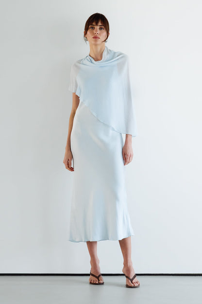 Lumi Asymmetric Poncho | Glacier