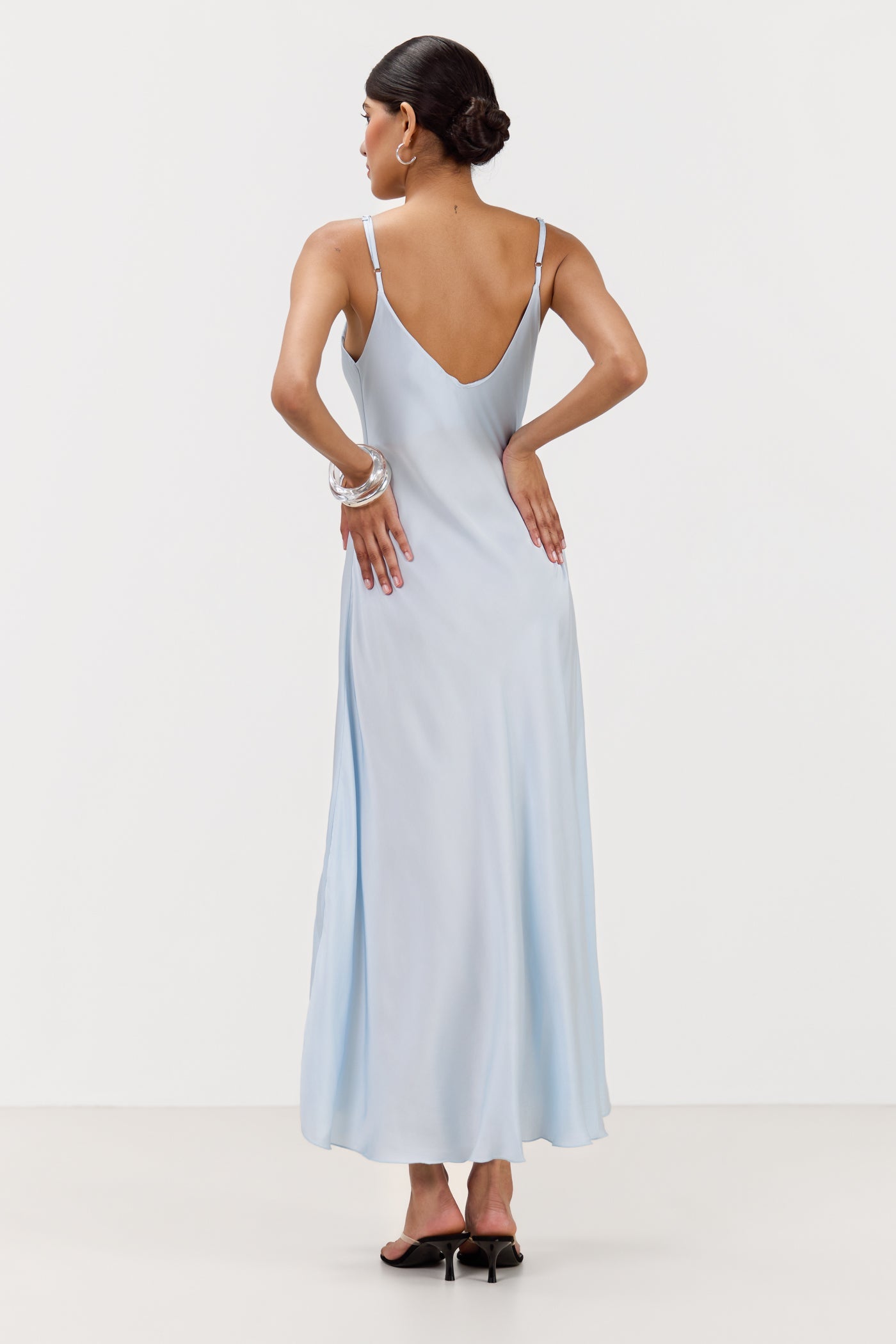 Anne Satin Slip Dress | Glacier