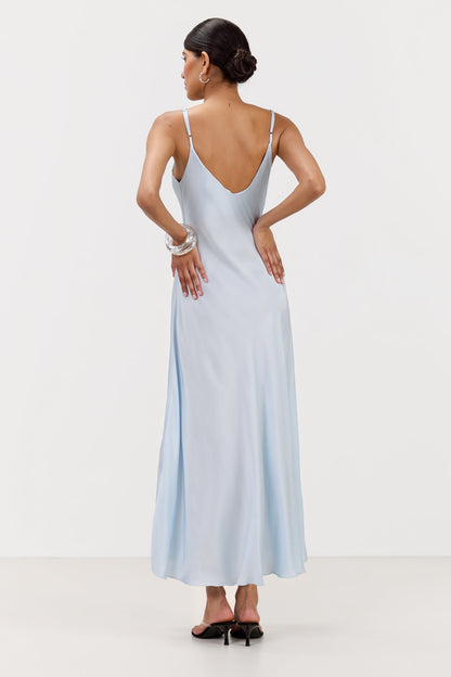 Anne Satin Slip Dress | Glacier