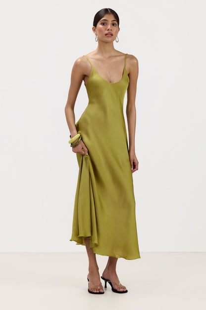 Anne Satin Slip Dress | Fern