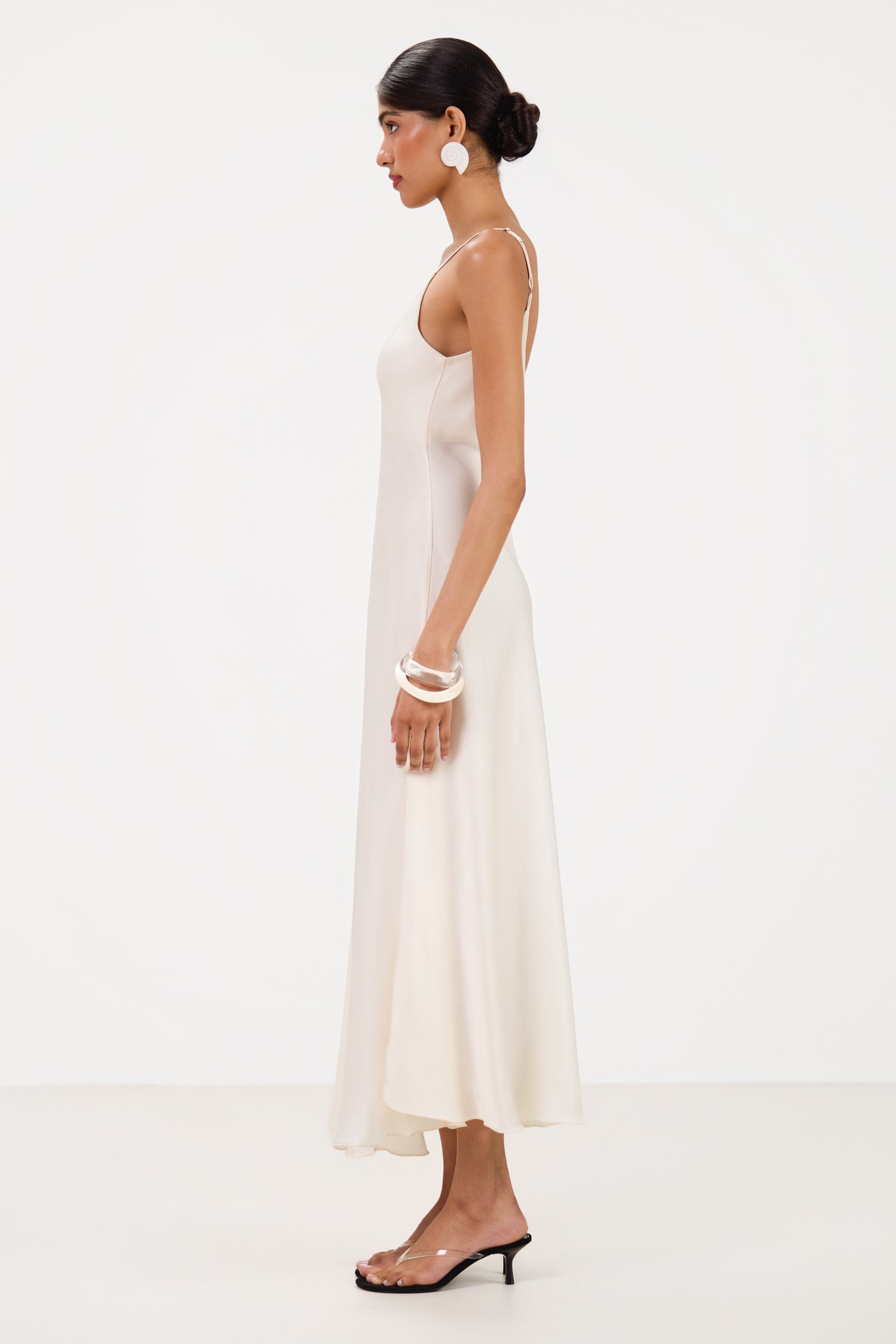 Anne Satin Slip Dress | Ivory