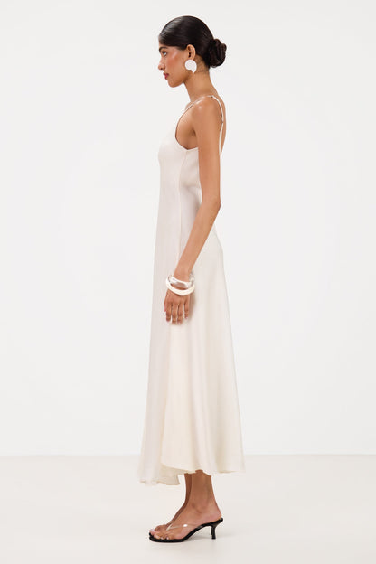Anne Satin Slip Dress | Ivory