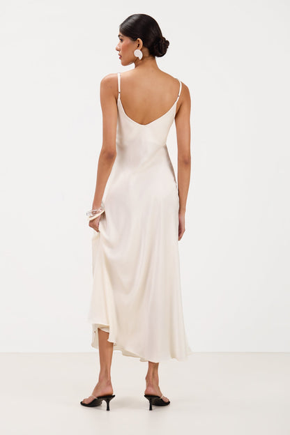 Anne Satin Slip Dress | Ivory