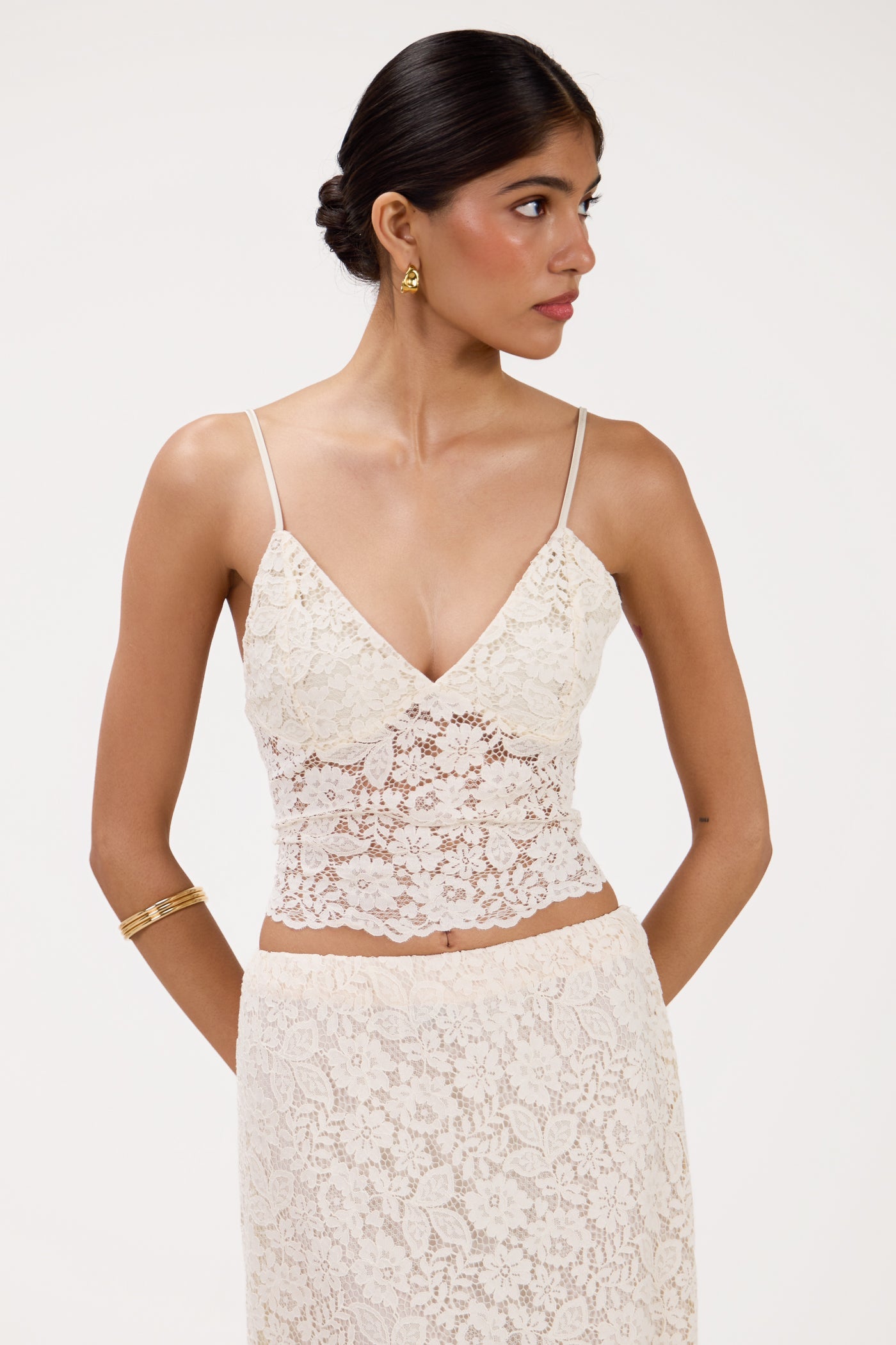 Inaya Lace Bra Top | Cream