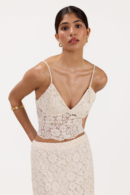 Inaya Lace Bra Top | Cream
