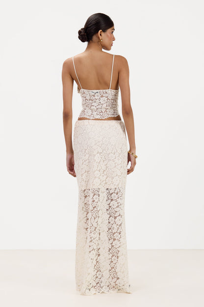 Inaya Lace Maxi Skirt | Cream