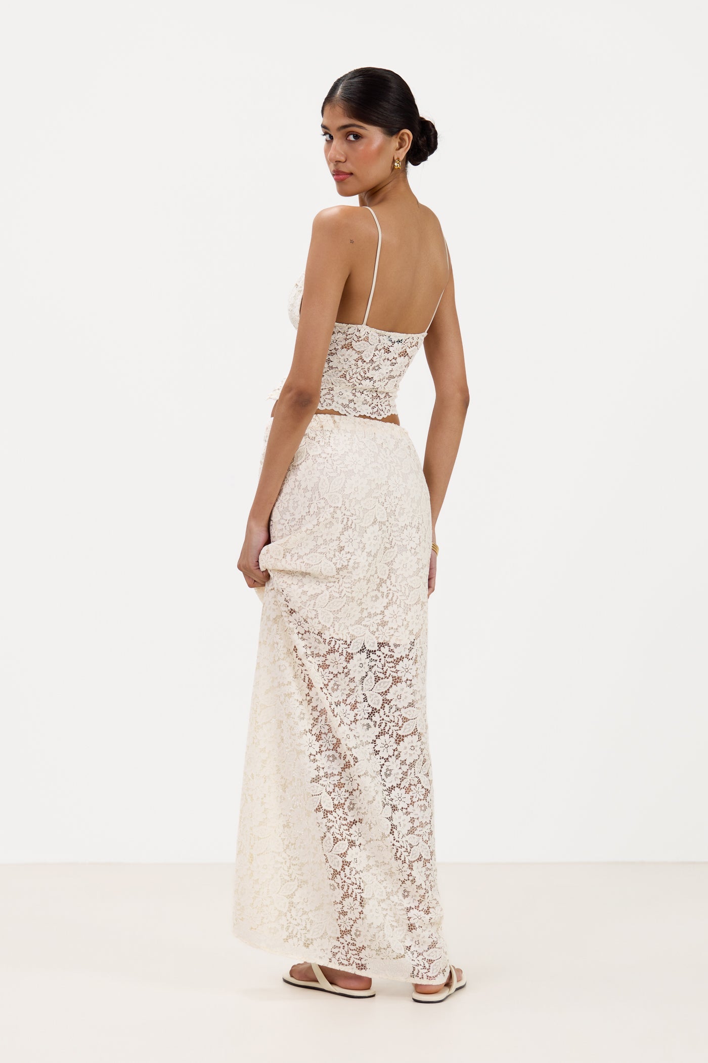 Inaya Lace Maxi Skirt | Cream