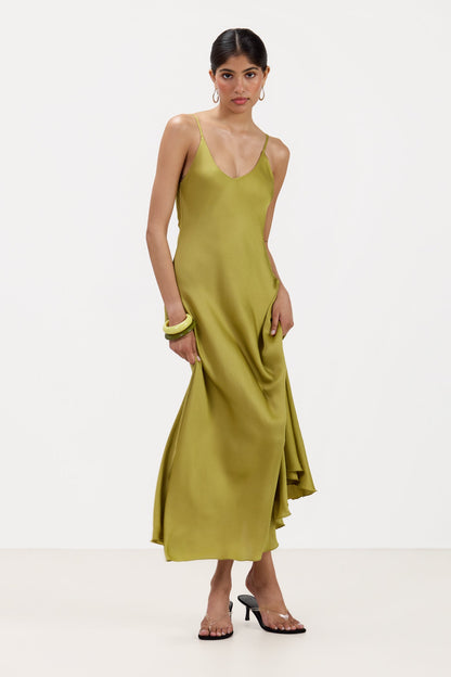 Anne Satin Slip Dress | Fern