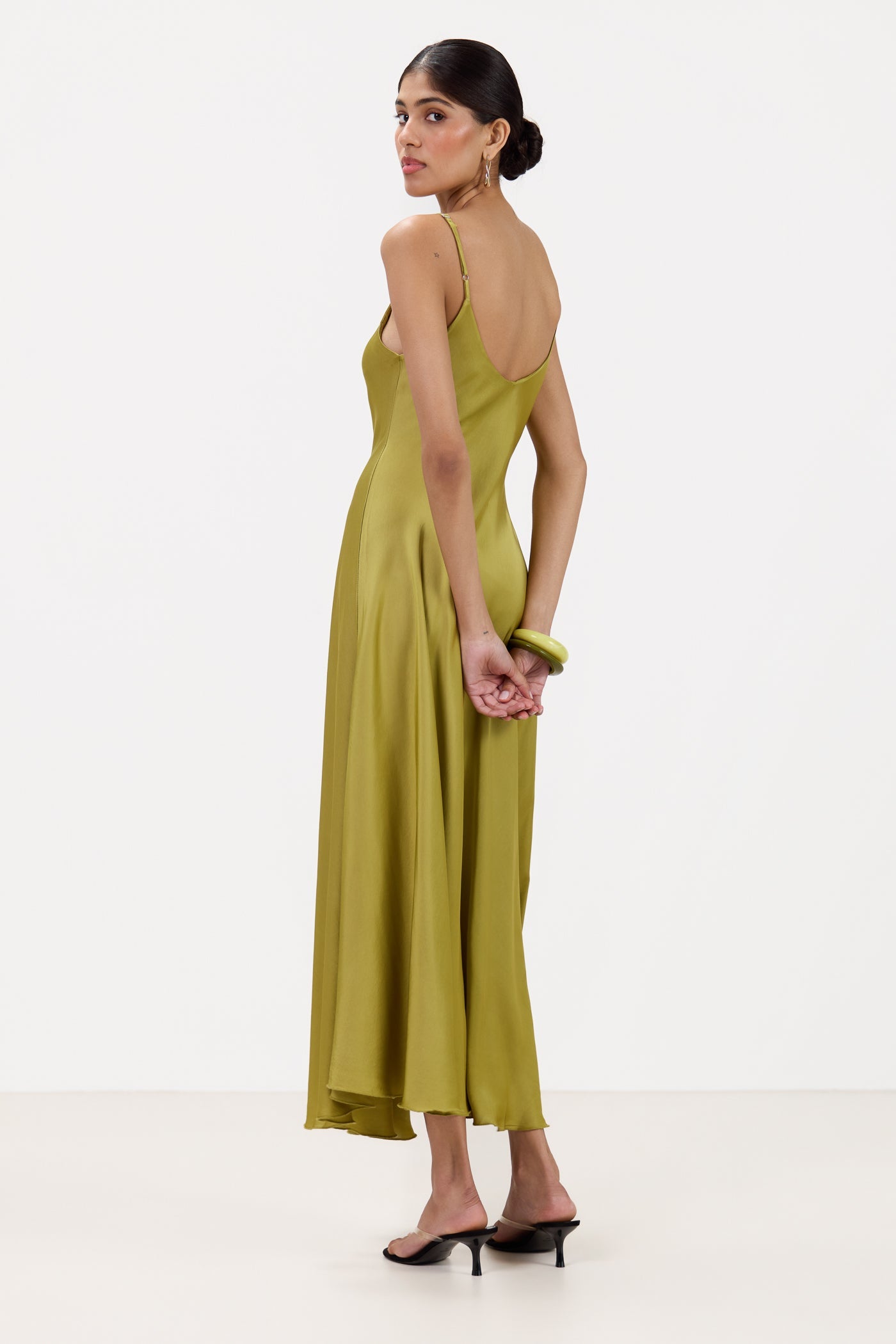 Anne Satin Slip Dress | Fern