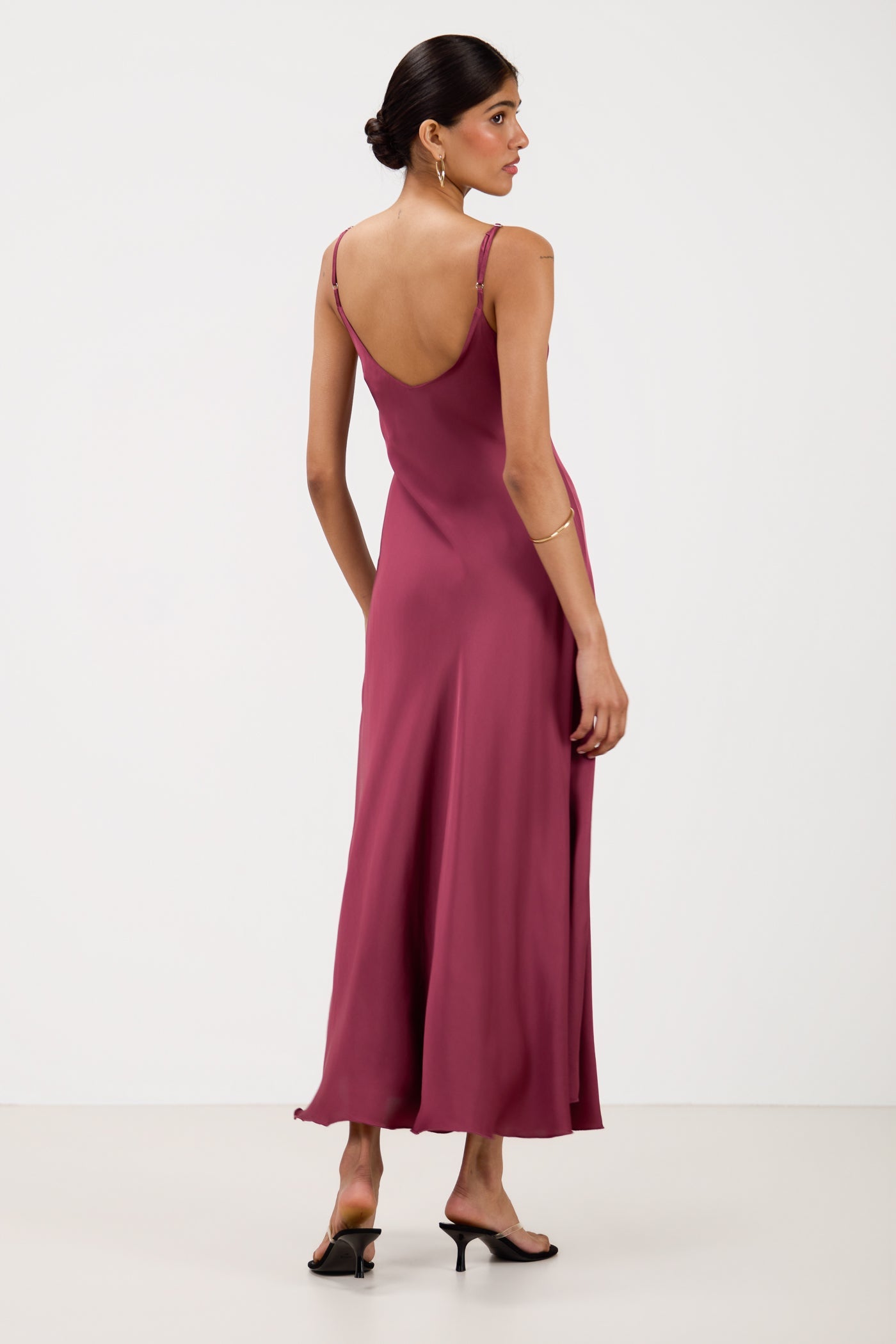 Anne Satin Slip Dress | Damson