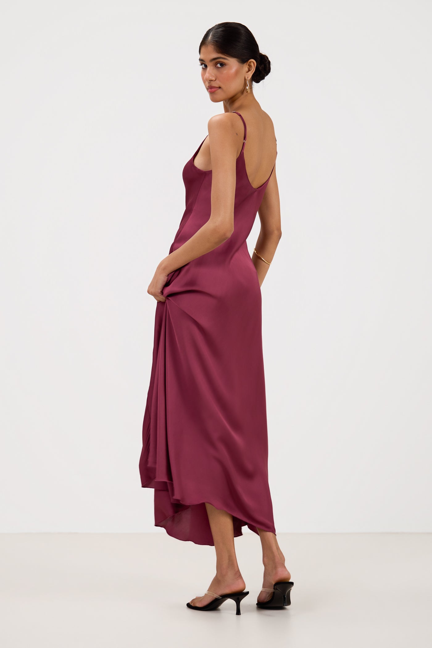 Anne Satin Slip Dress | Damson