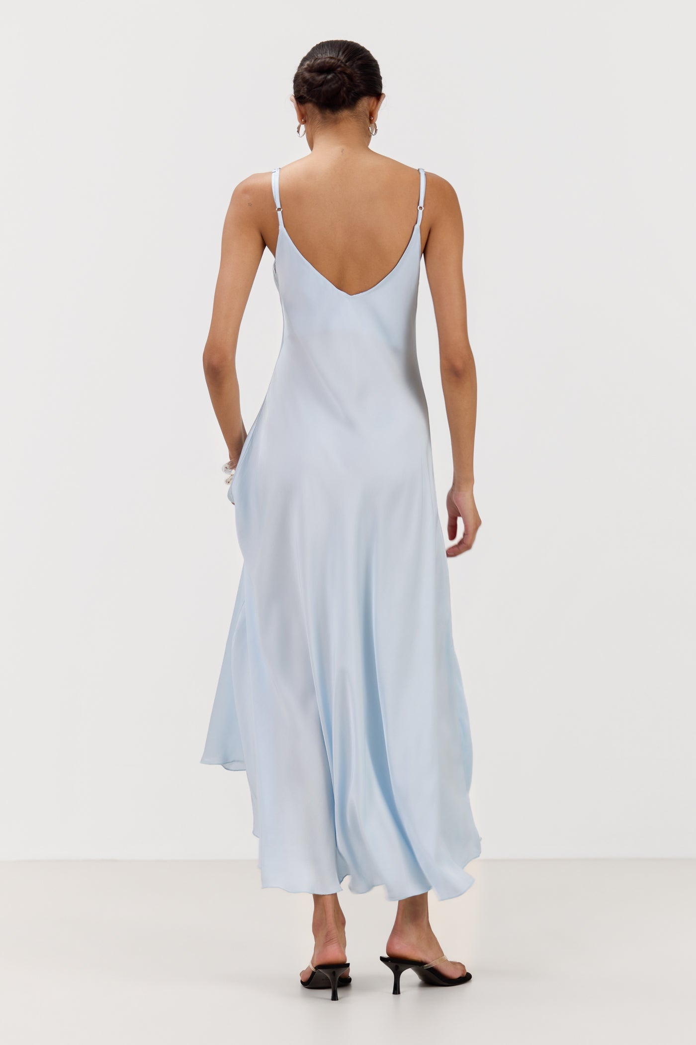 Anne Satin Slip Dress | Glacier