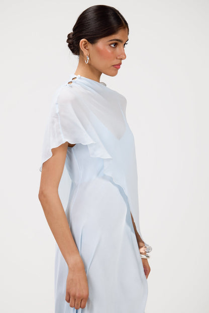 Lumi Asymmetric Poncho | Glacier