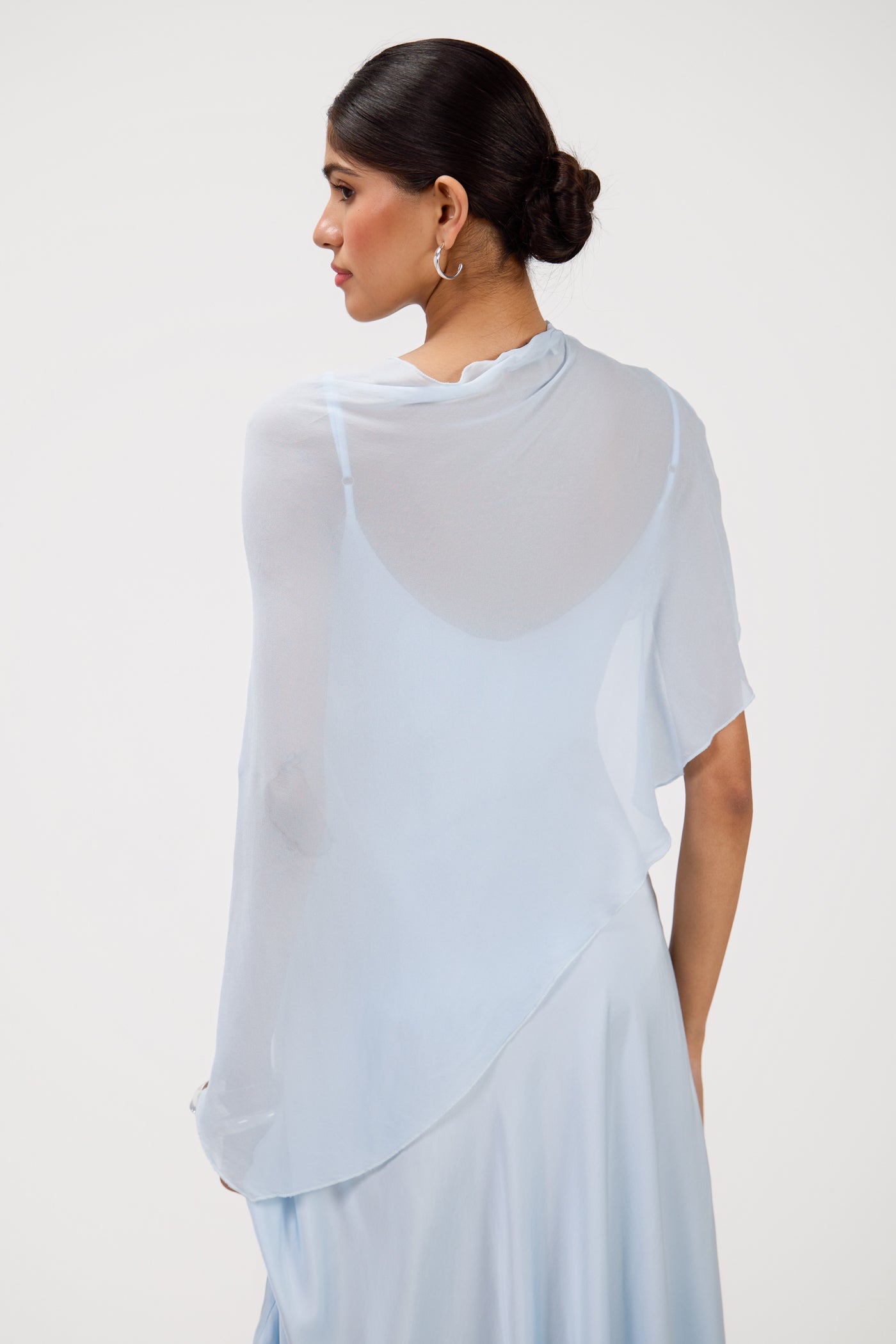 Lumi Asymmetric Poncho | Glacier