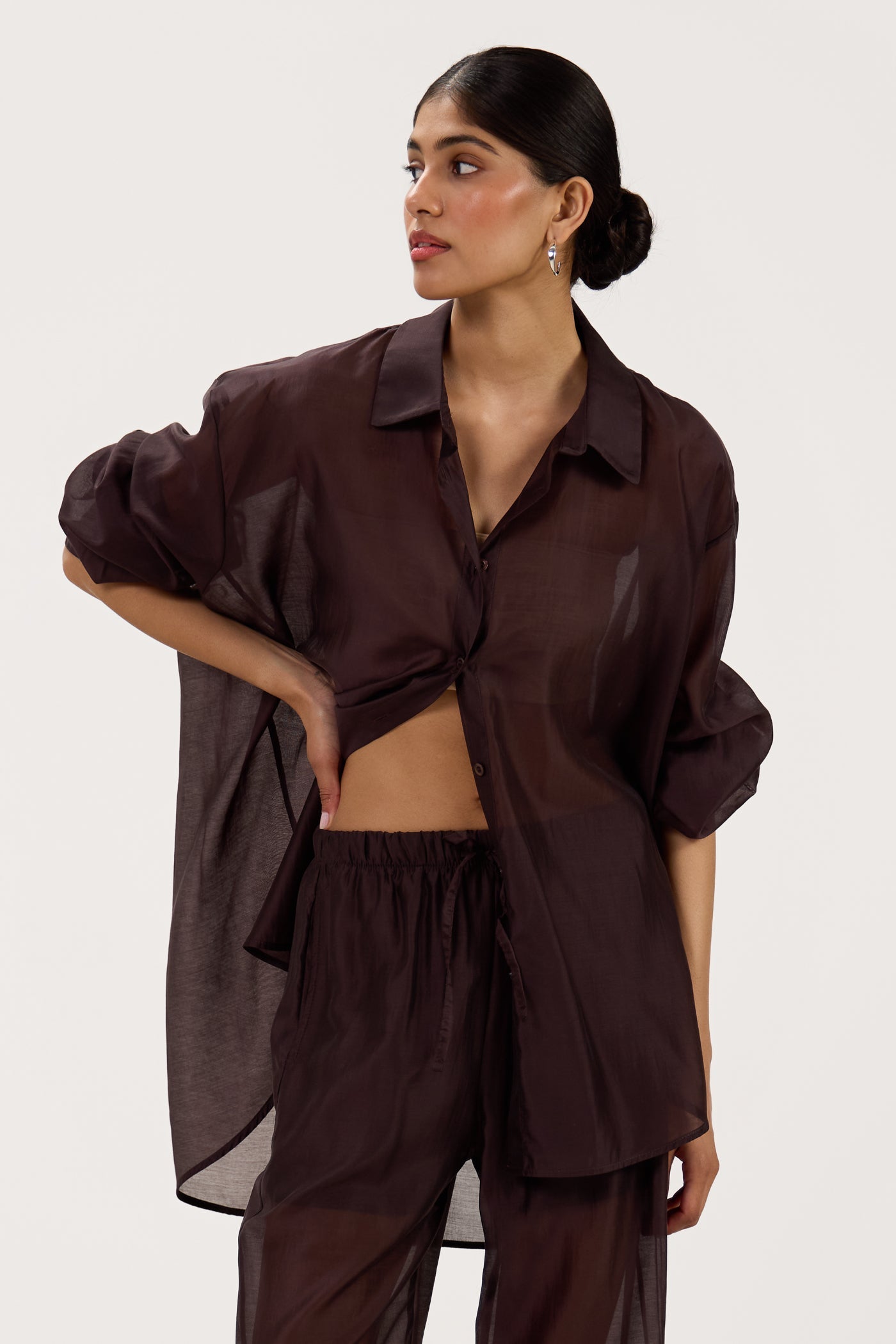 Jemima Oversized Shirt | Chocolate Brown