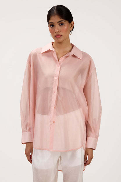 Jemima Oversized Shirt | Pastel Pink
