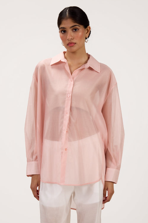 Jemima Oversized Shirt | Pastel Pink