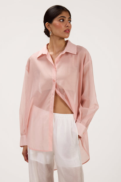 Jemima Oversized Shirt | Pastel Pink