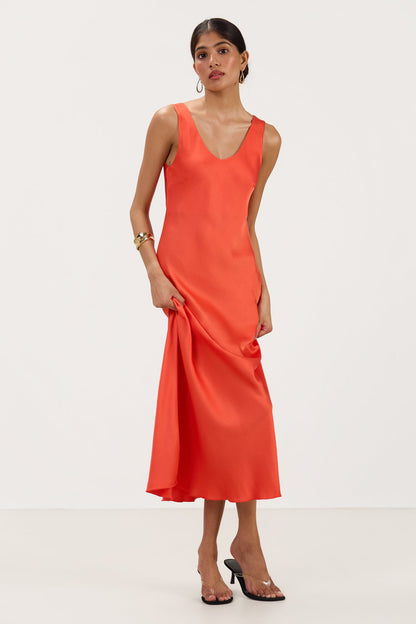 Liora Satin Maxi Dress | Fiesta