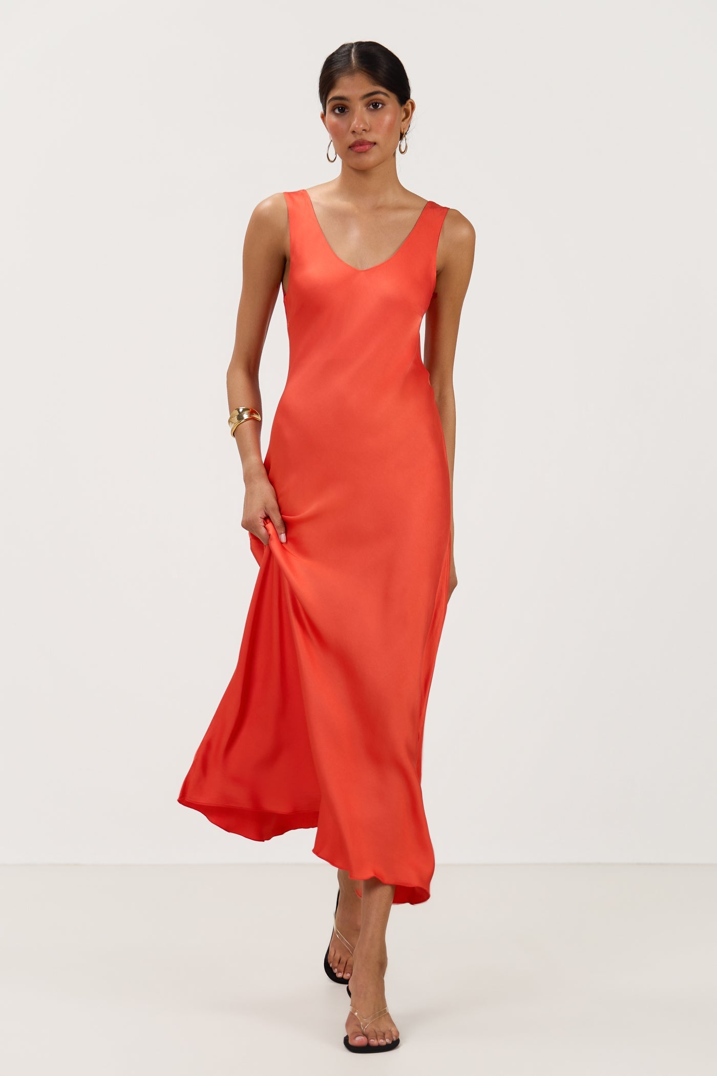 Liora Satin Maxi Dress | Fiesta