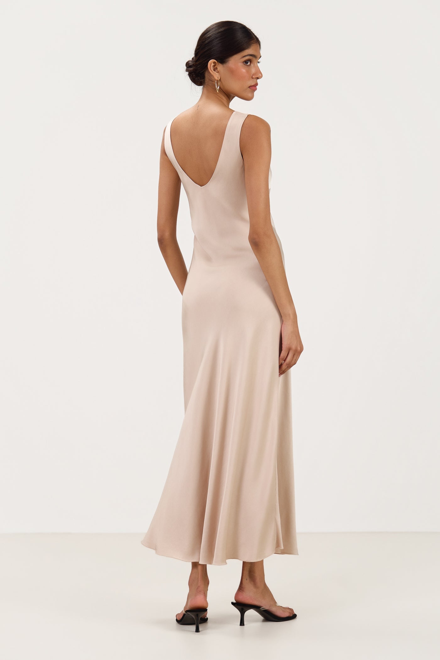 Liora Satin Maxi Dress | Sand