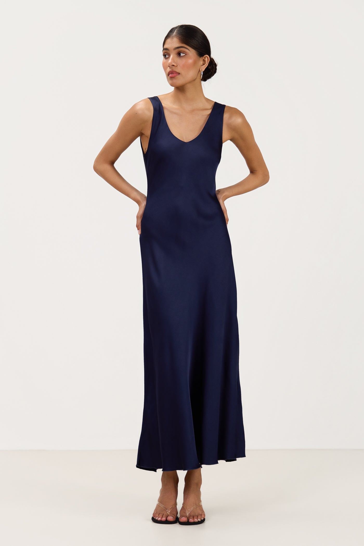 Liora Satin Maxi Dress | Midnight