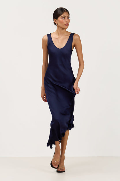 Liora Satin Maxi Dress | Midnight