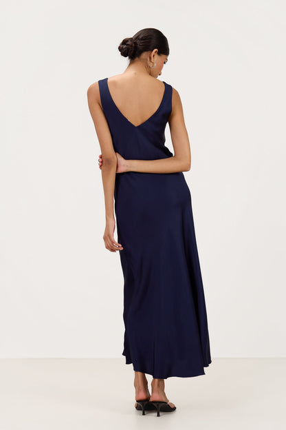 Liora Satin Maxi Dress | Midnight