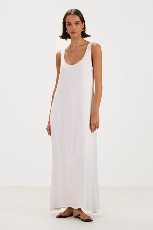 Chiara Satin Dress | White