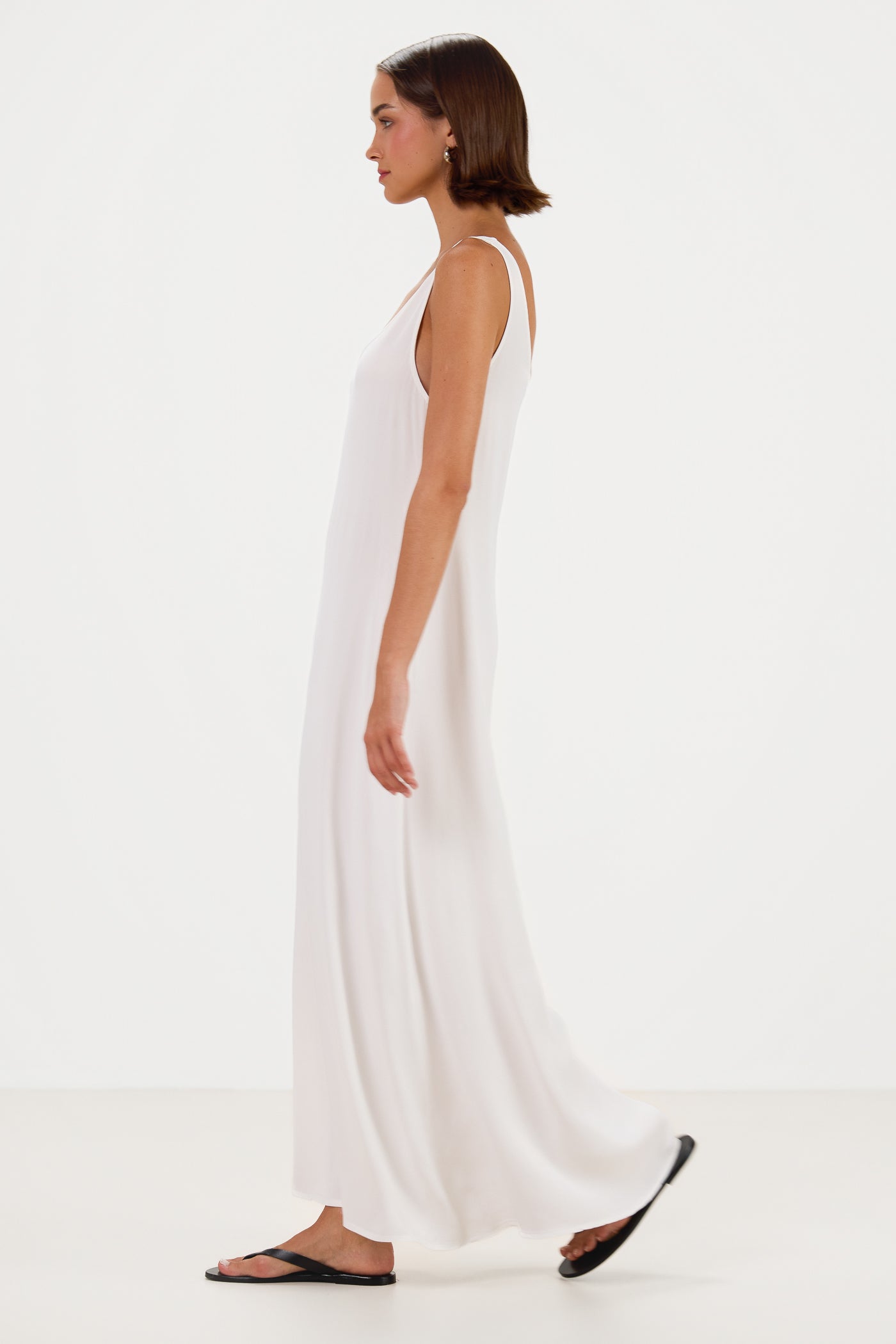 Chiara Satin Dress | White