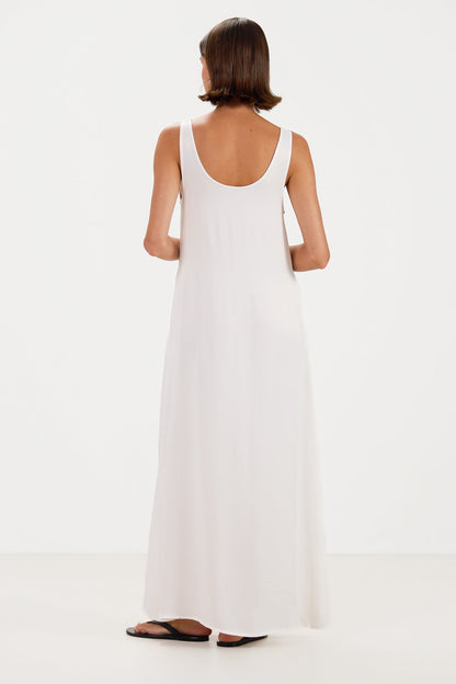 Chiara Satin Dress | White