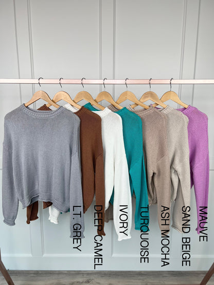 Ideal Life Juniors Ribbed Collar Sweater