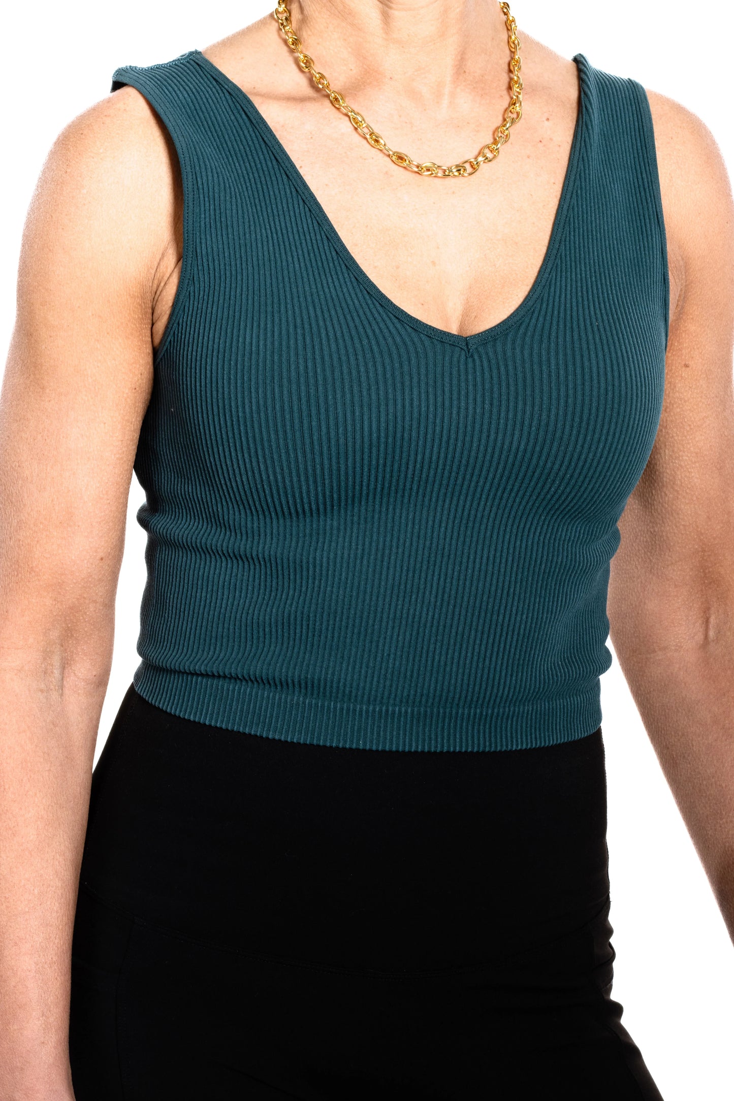 Women's Round Neck Ribbed Bralette
