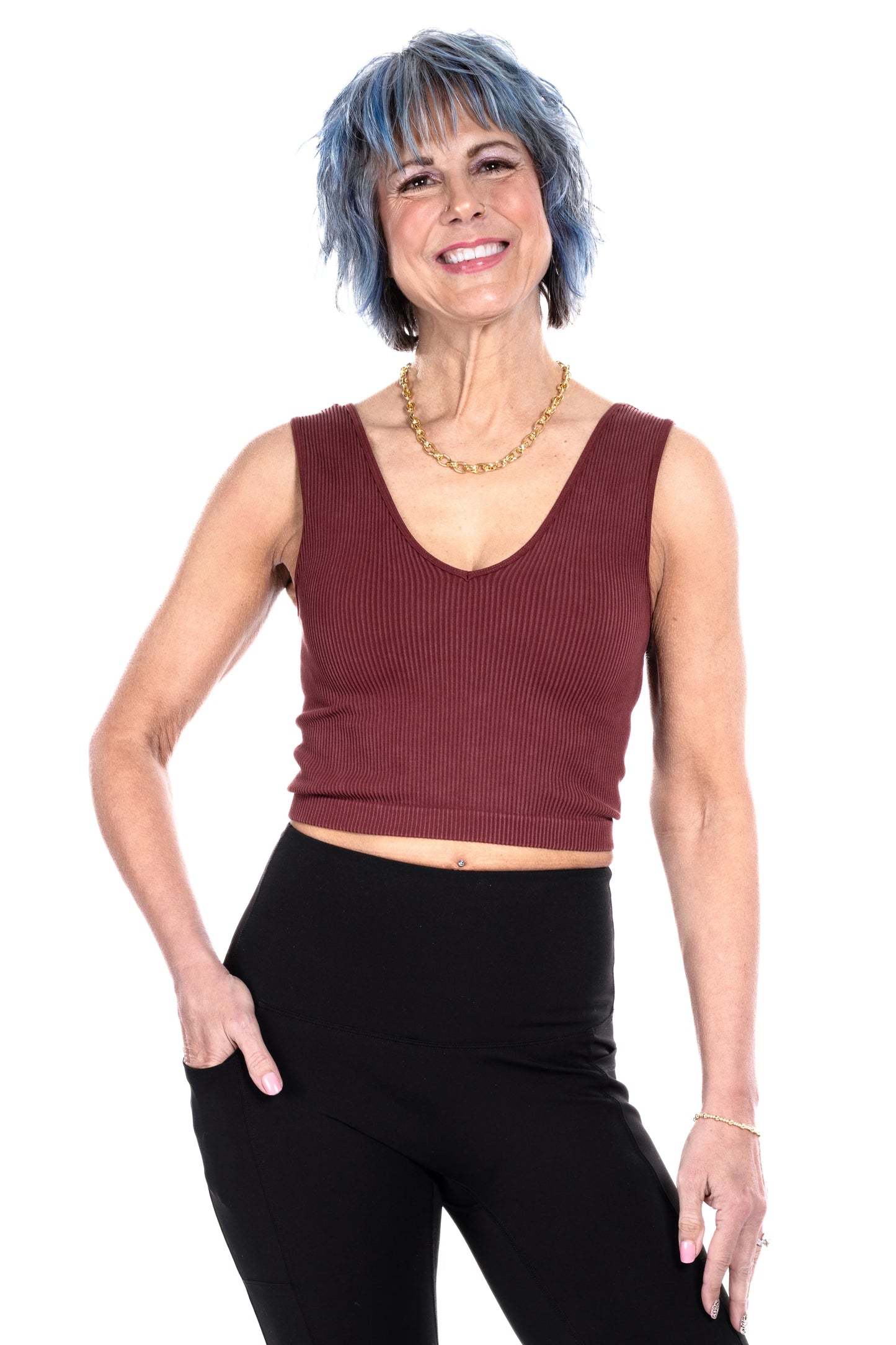 Women's Round Neck Ribbed Bralette