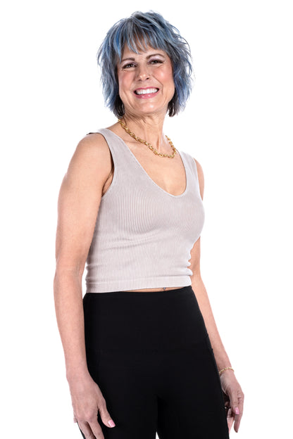 Women's Round Neck Ribbed Bralette