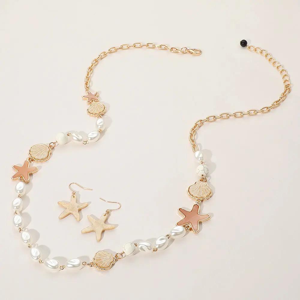STONE LONG STRFISH NECKLACE