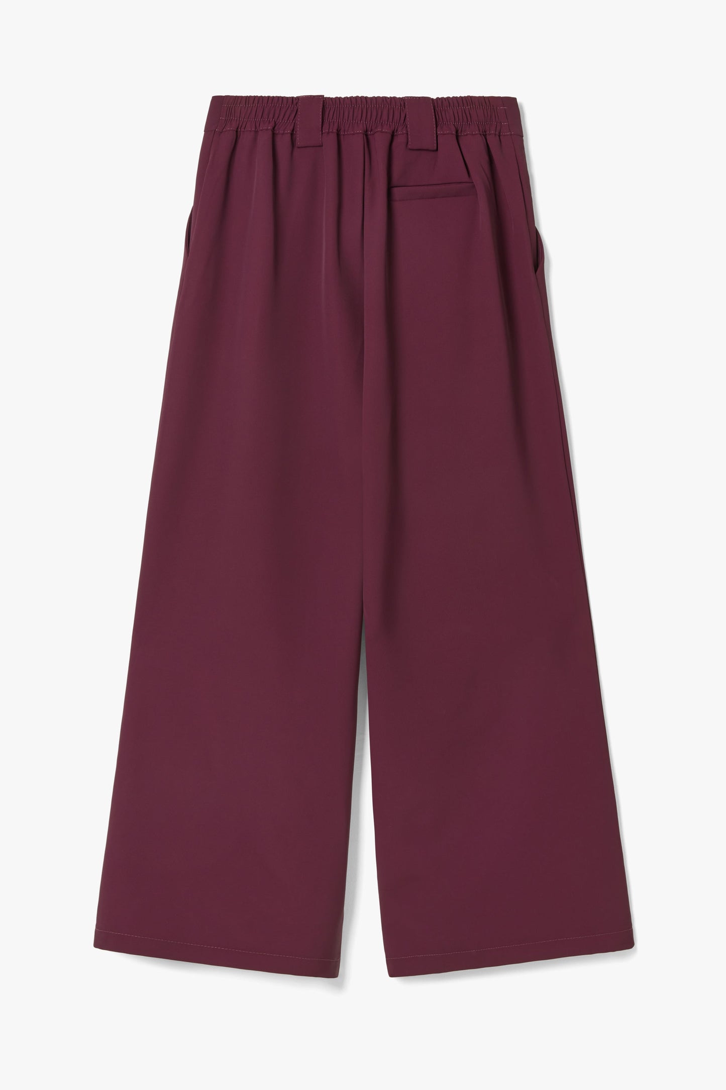 Lana Pleated Elastic Waist Trousers | Burgundy