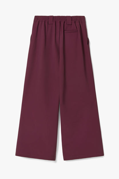 Lana Pleated Elastic Waist Trousers | Burgundy