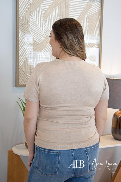 Pay It Forward Women's Soft Knit Short Sleeve Sweater Top