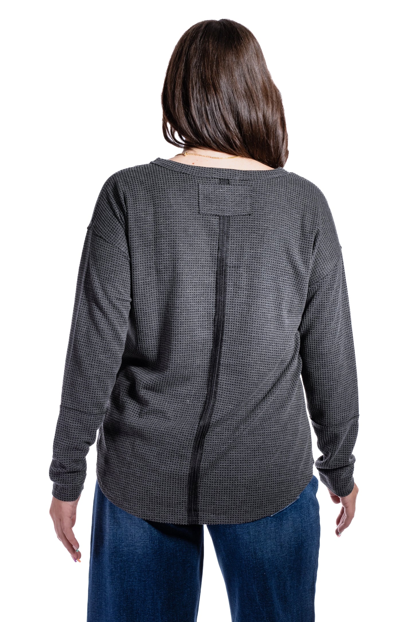 Women's V-Neck Thermal Long Sleeve Top