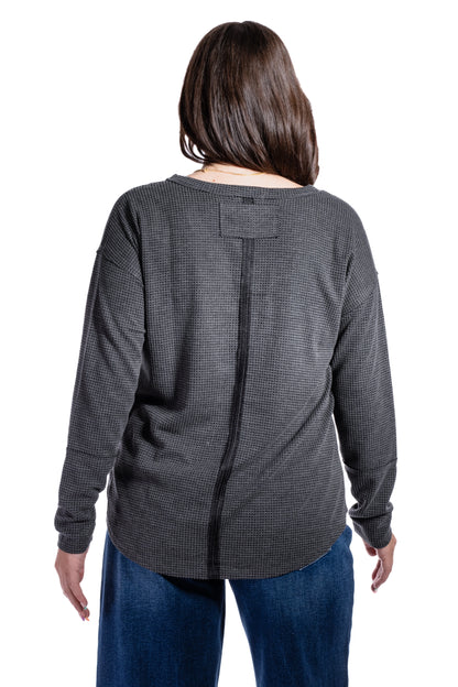 Women's V-Neck Thermal Long Sleeve Top
