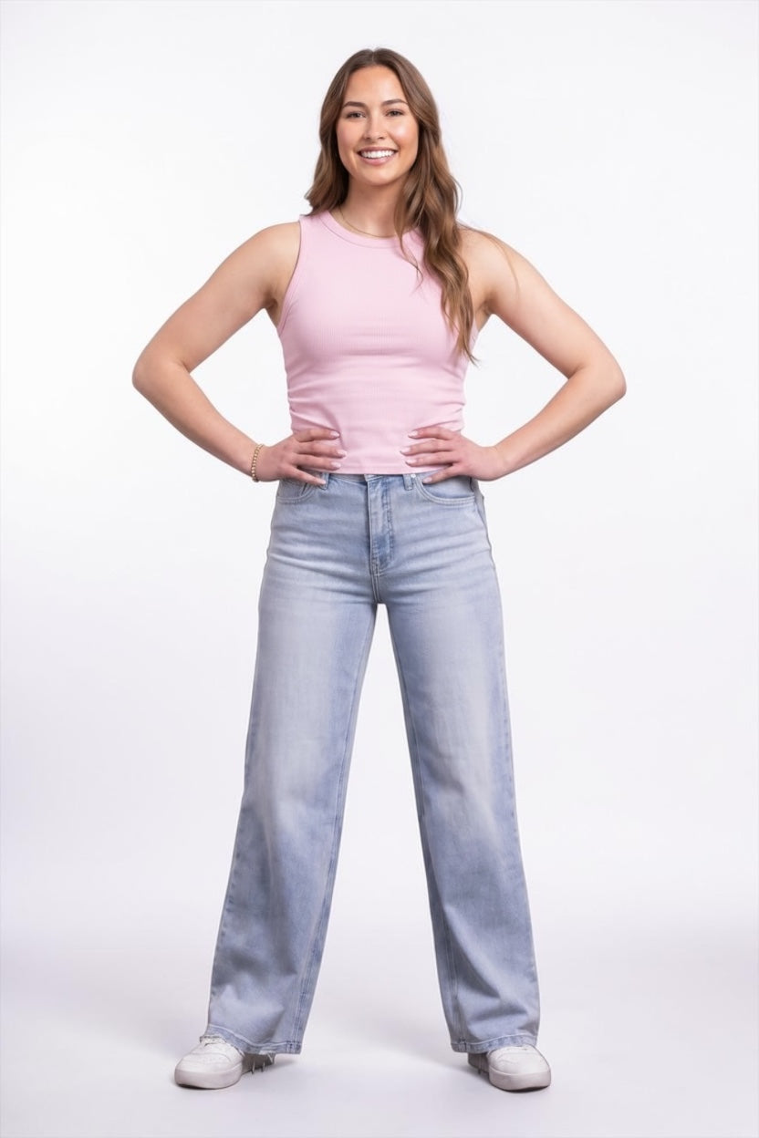 The Felicity High-Rise Tummy Control Wide Leg Denim - Three Inseams