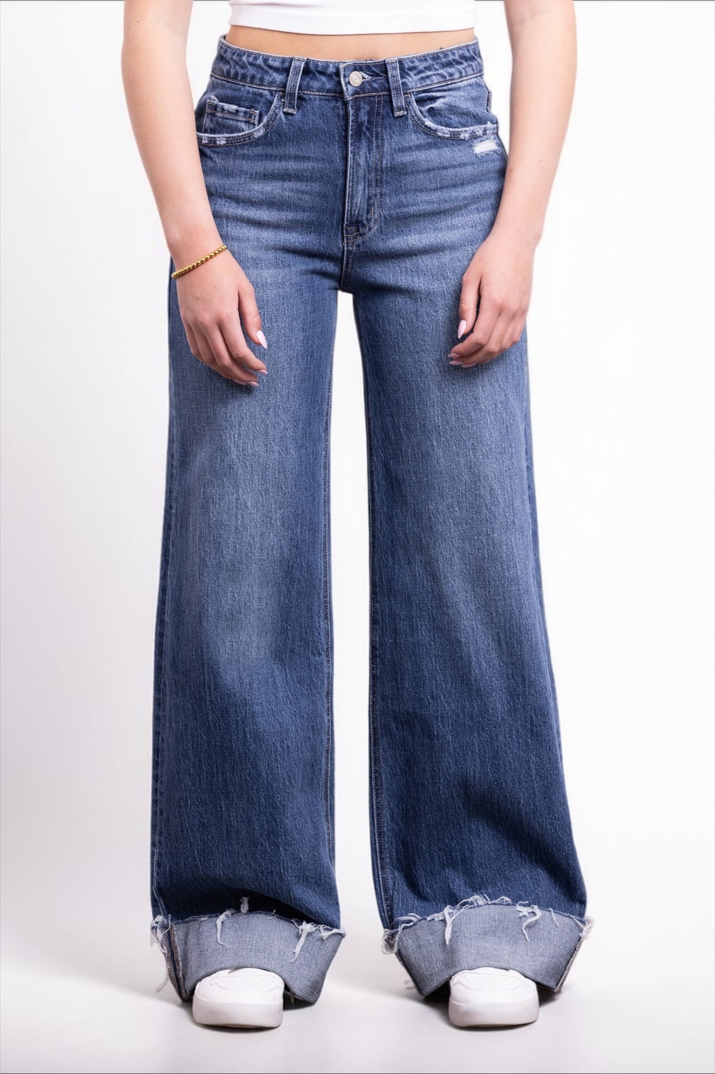 The Naomi Super High-Rise Relaxed Fit Wide Leg Denim