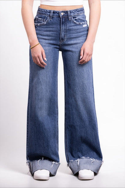 The Naomi Super High-Rise Relaxed Fit Wide Leg Denim