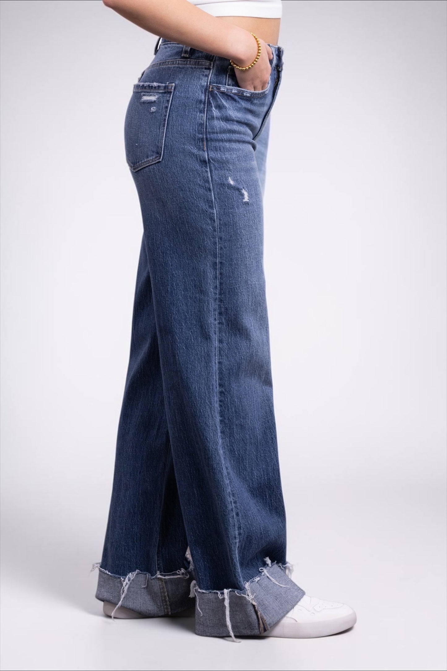 The Naomi Super High-Rise Relaxed Fit Wide Leg Denim