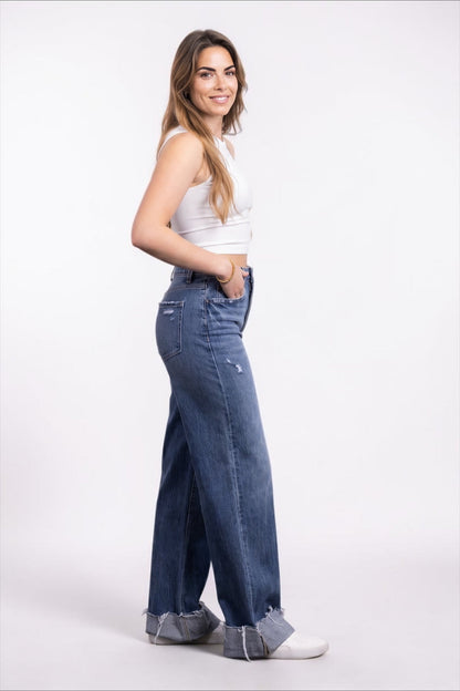 The Naomi Super High-Rise Relaxed Fit Wide Leg Denim