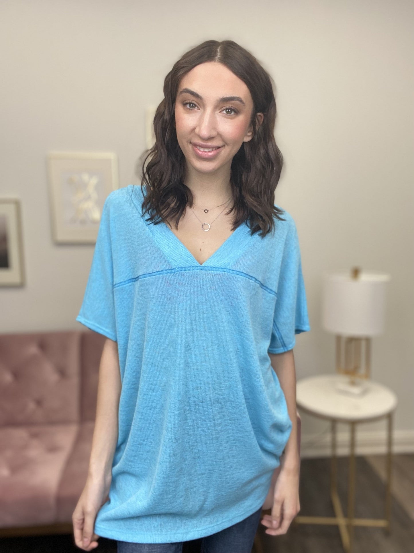 Need Your Love Women's Semi Sheer Knit Oversized Top