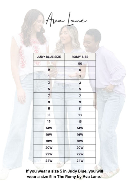 The Romy High-Rise Tummy Control Wide Leg Denim - Three Inseams (Blue)