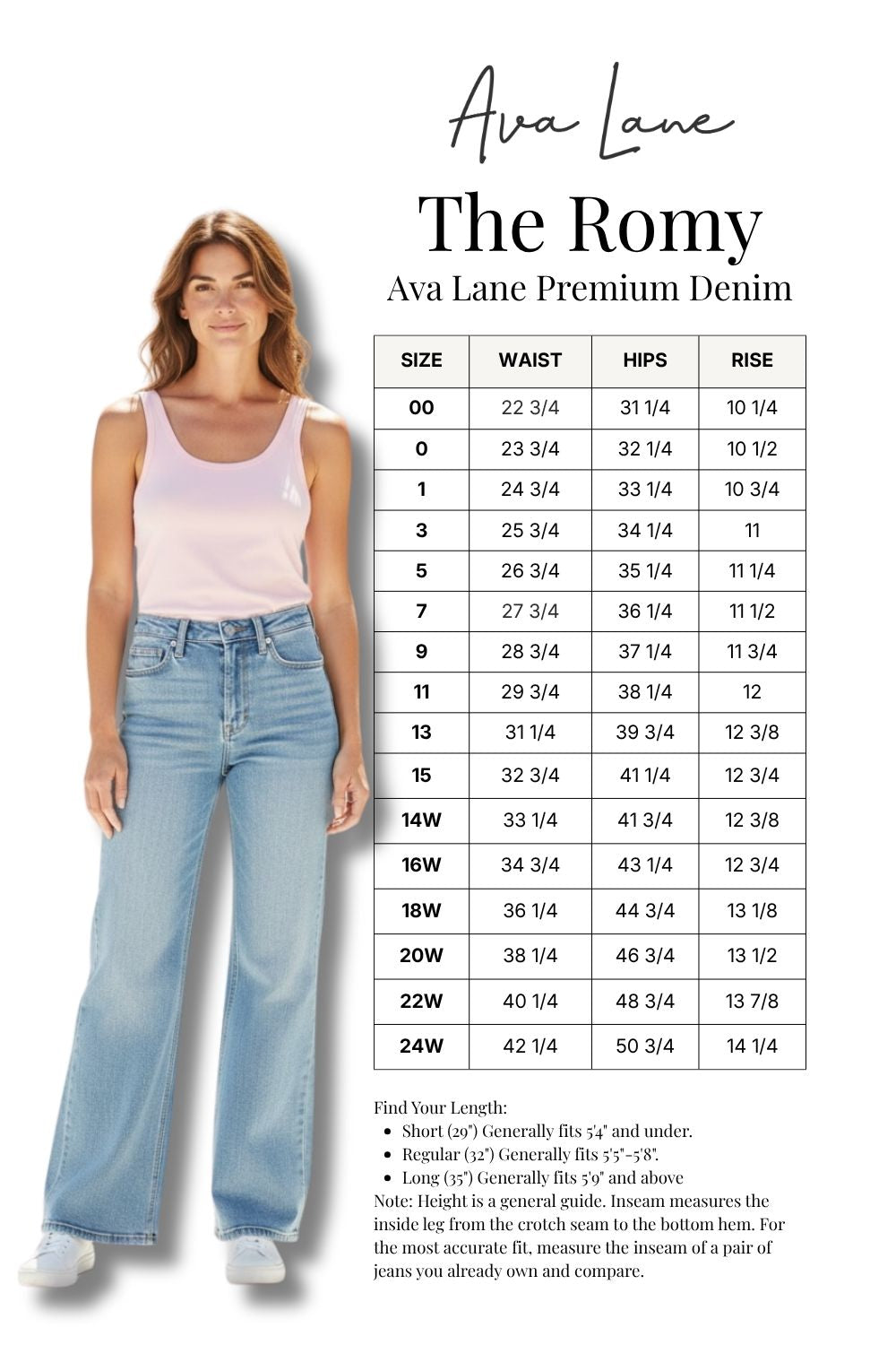 The Romy High-Rise Tummy Control Wide Leg Denim - Three Inseams (Blue)