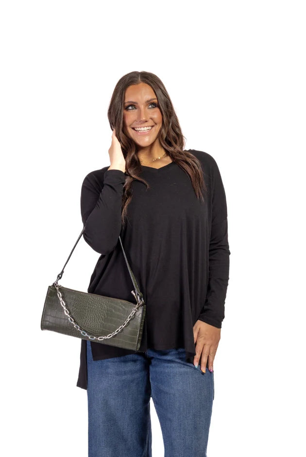 Women's V-Neck Layering Long Sleeve Tunic Top